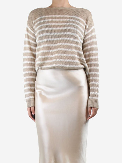Neutral striped linen jumper - size M Knitwear Polo Ralph Lauren 