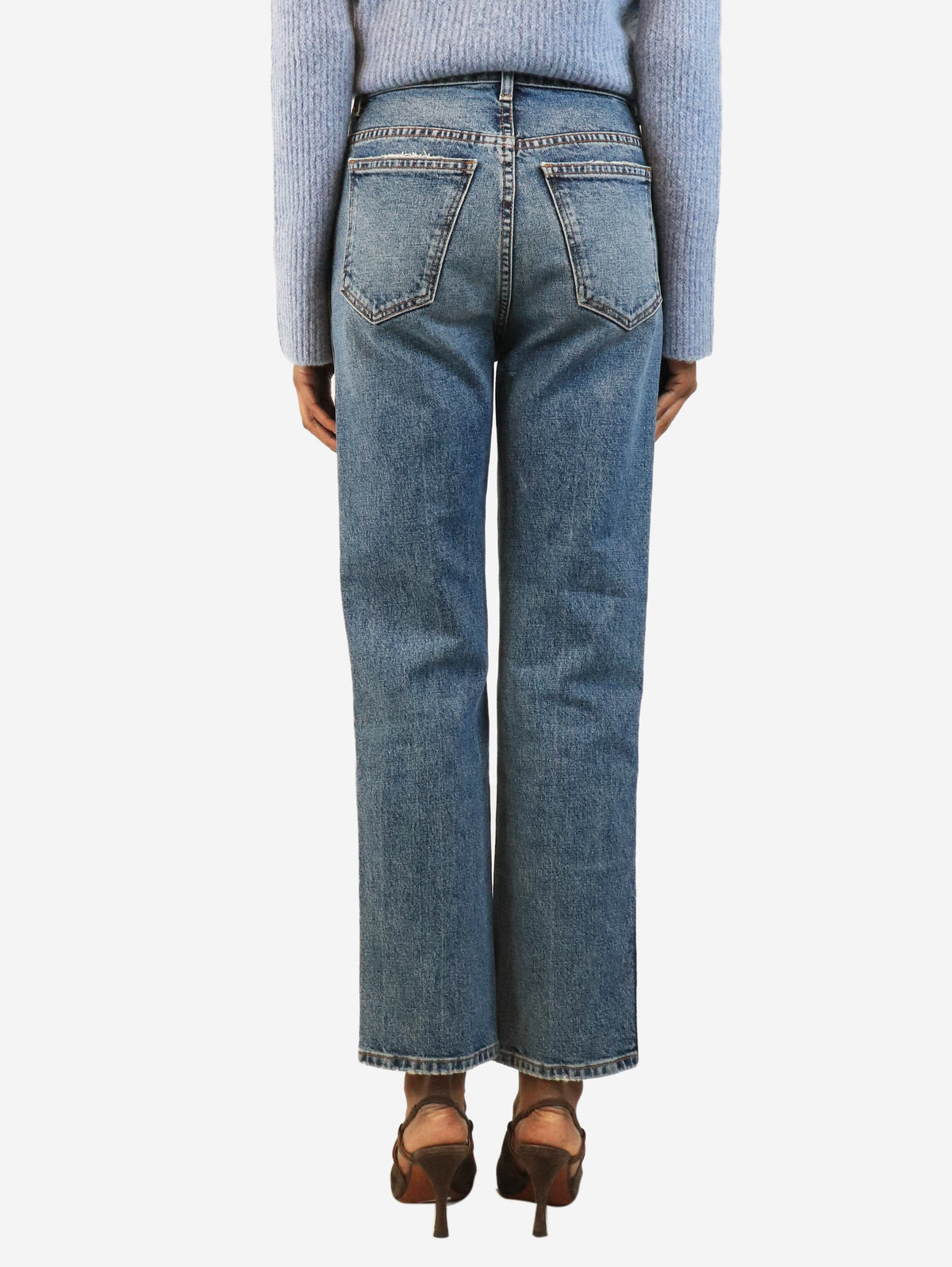 Blue denim mid-wash Abigail jeans - size UK 8 Trousers Khaite 