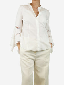 CH Carolina Herrera White embroidery cotton shirt - size UK 18