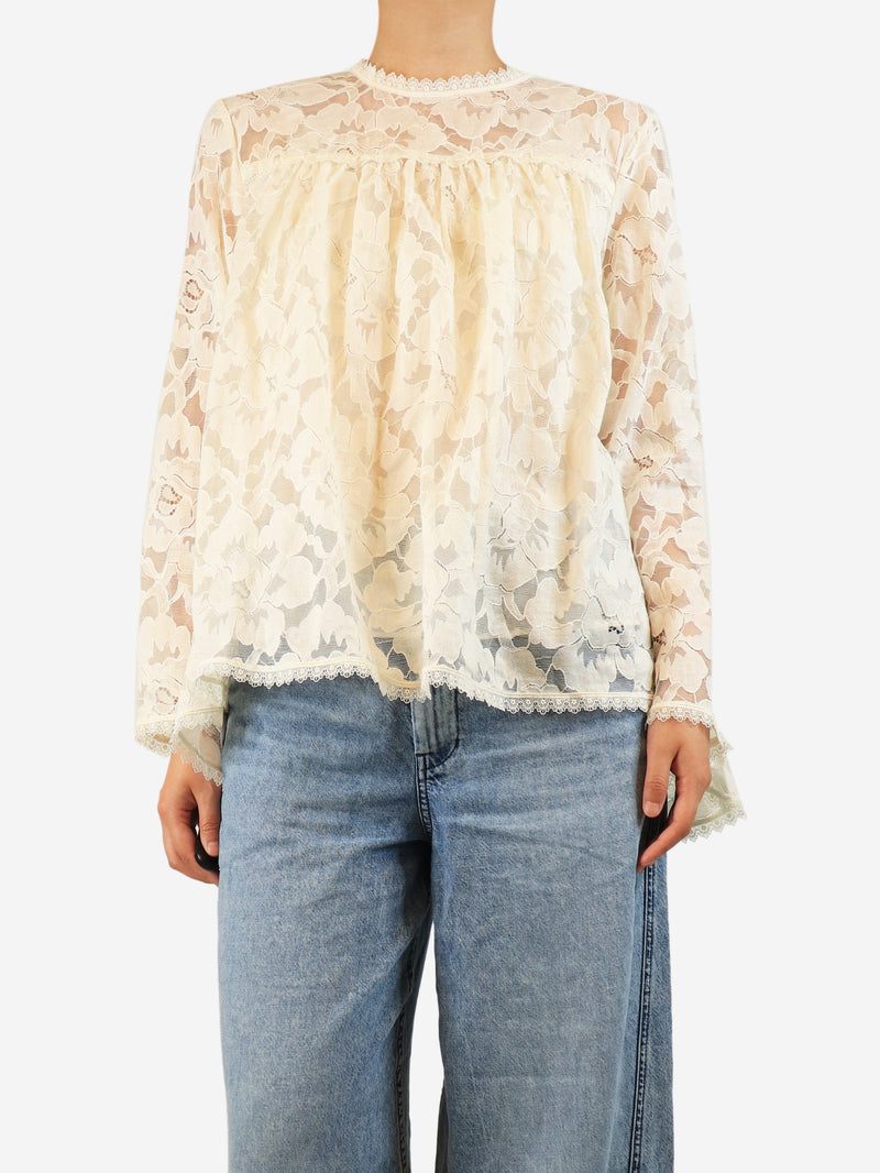 Cream lace blouse - size UK 12 Tops Zimmermann 