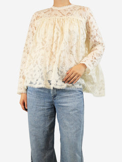 Cream lace blouse - size UK 12 Tops Zimmermann 