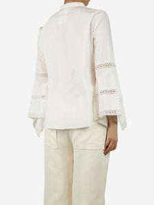 CH Carolina Herrera White embroidery cotton shirt - size UK 18