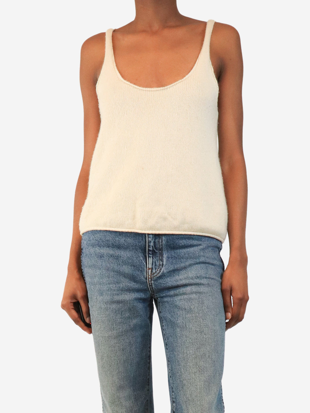 Cream cashmere tank top - size XS Tops Lisa Yang 