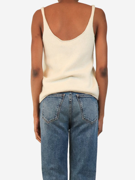 Cream cashmere tank top - size XS alternate image