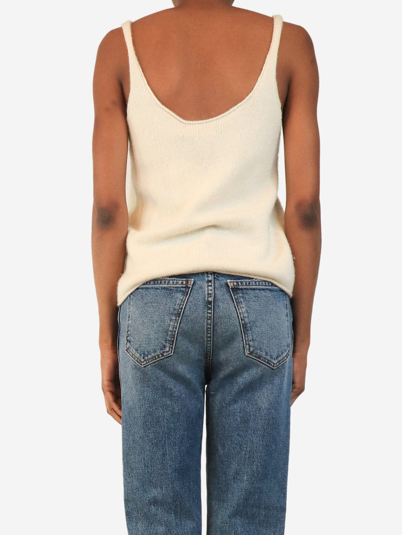 Cream cashmere tank top - size XS Tops Lisa Yang 