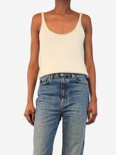 Cream cashmere tank top - size XS Tops Lisa Yang 