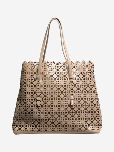 Beige Mina laser cut tote bag Tote Bags Alaia 