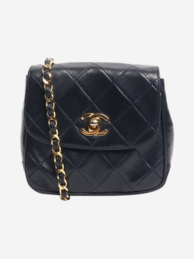 Navy blue vintage lambskin quilted bag