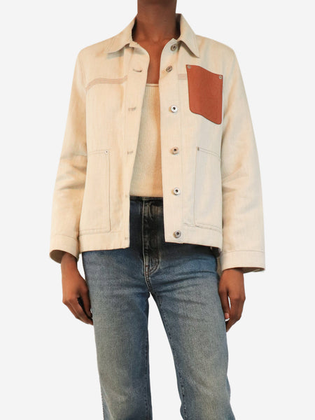 Oatmeal denim anagram jacket - size UK 4 alternate image