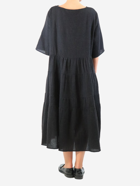 Dark grey flowy wool dress - size XXL alternate image