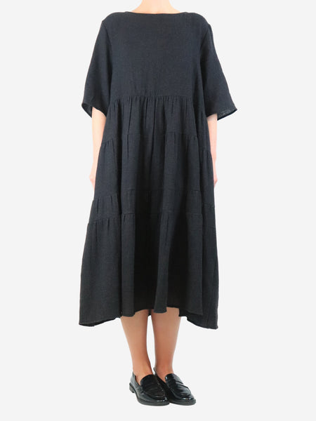 Dark grey flowy wool dress - size XXL product image