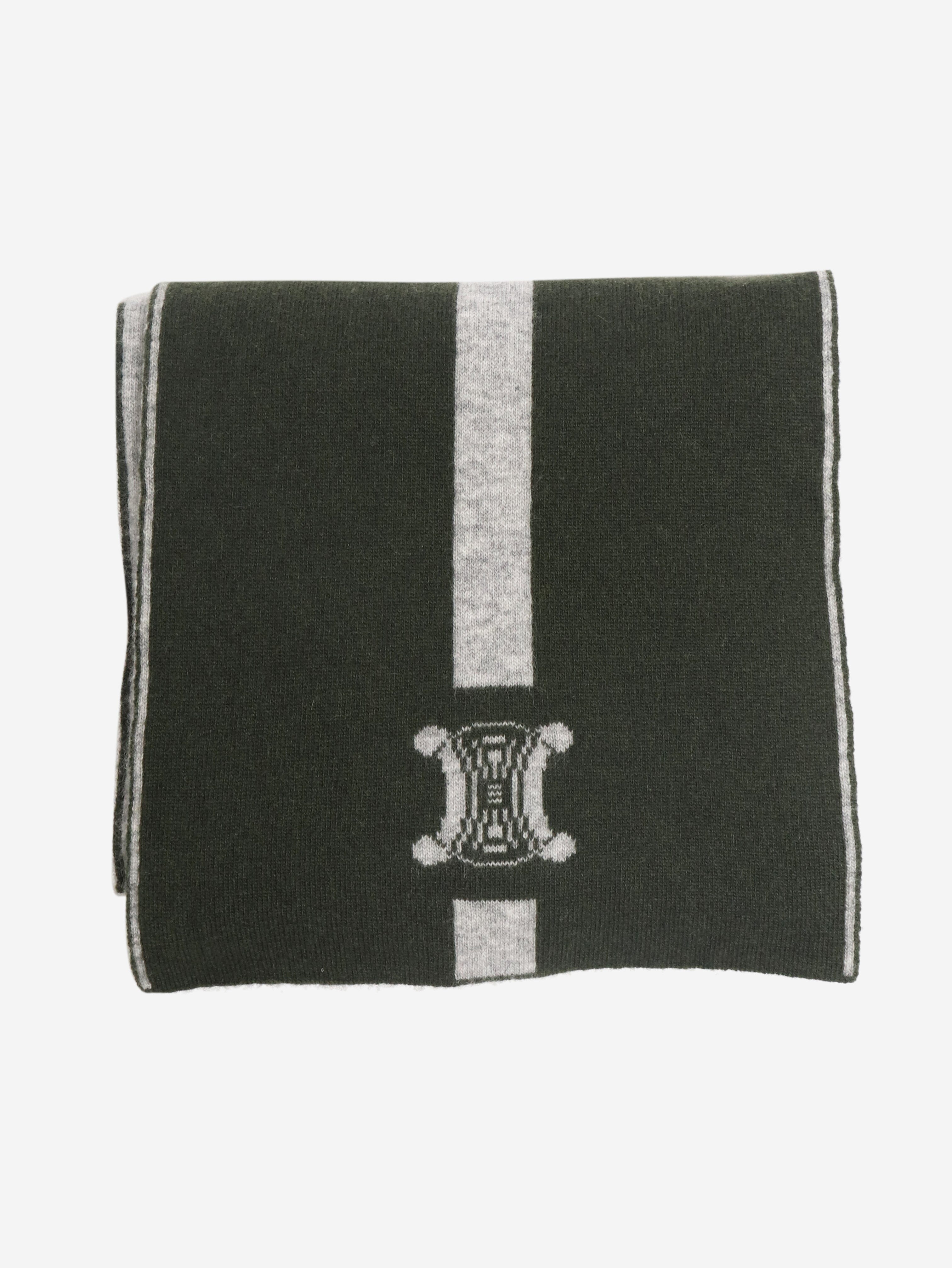 Green Triomphe wool-blend scarf Scarves Celine 