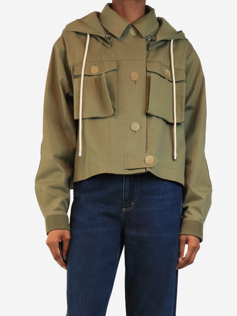 Army green cotton hooded jacket - size S Coats & Jackets Loewe 