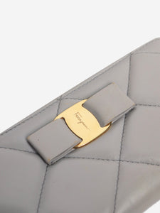Salvatore Ferragamo Grey leather quilted wallet