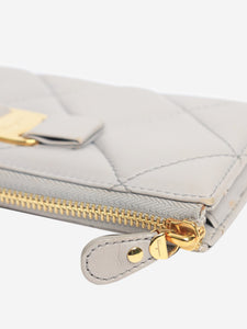 Salvatore Ferragamo Grey leather quilted wallet
