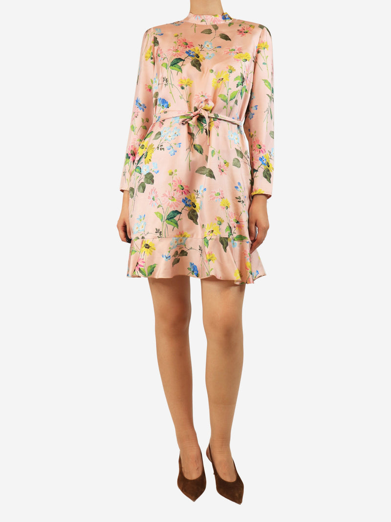 Pink floral dress - size UK 12