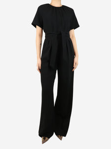 Max Mara Black short-sleeved jumpsuit - size UK 10