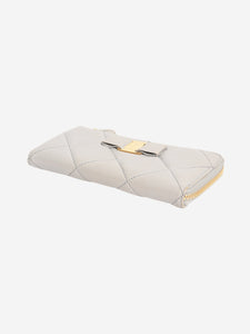 Salvatore Ferragamo Grey leather quilted wallet