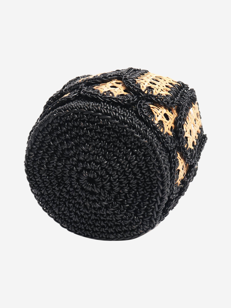 Neutral woven raffia top handle bag Top Handle Bags Mehry Mu 