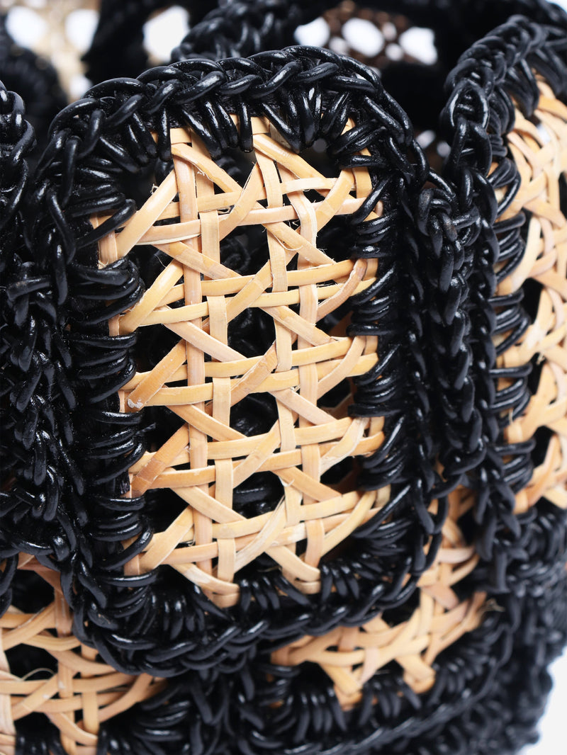 Neutral woven raffia top handle bag Top Handle Bags Mehry Mu 