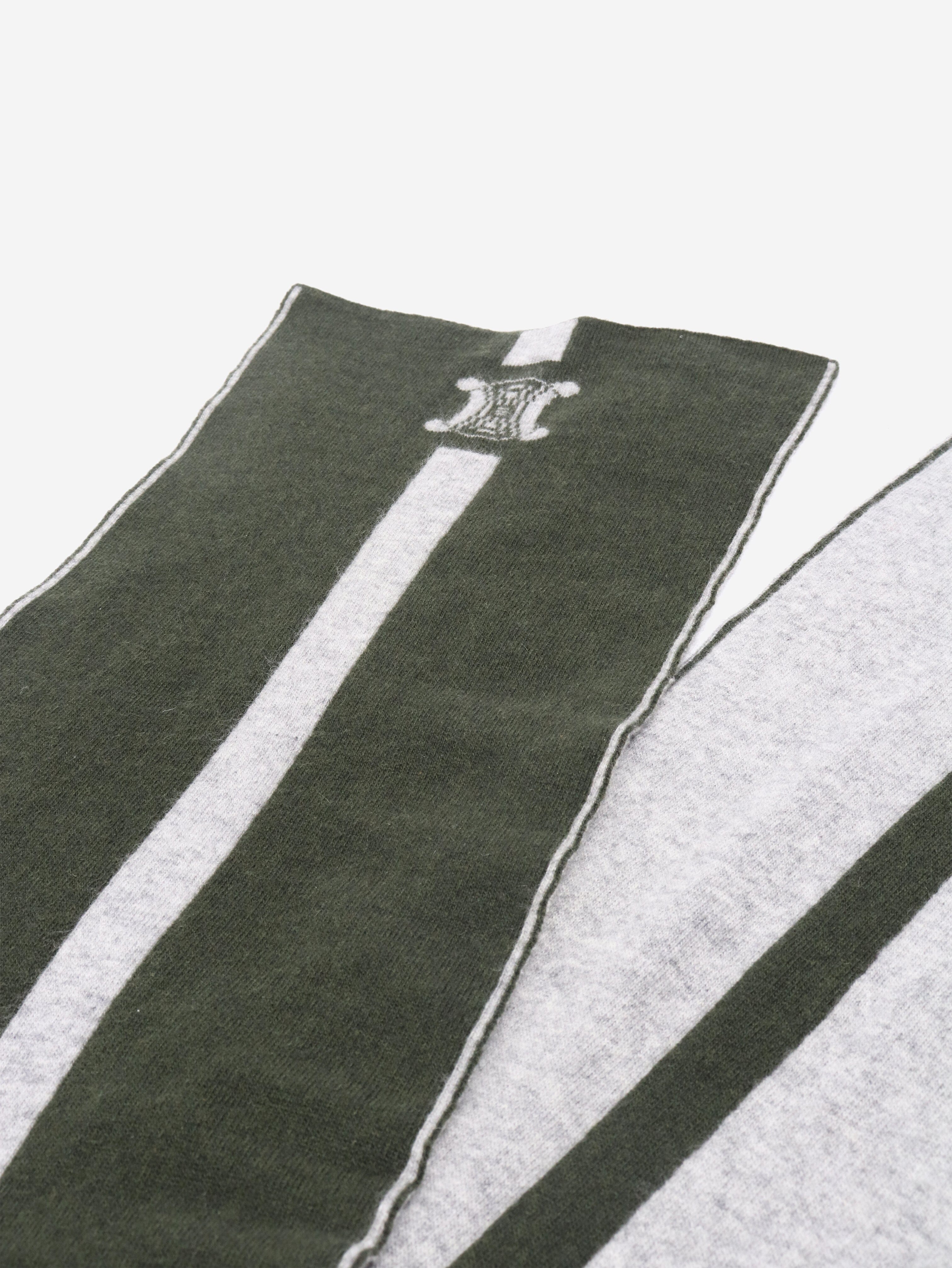 Green Triomphe wool-blend scarf Scarves Celine 