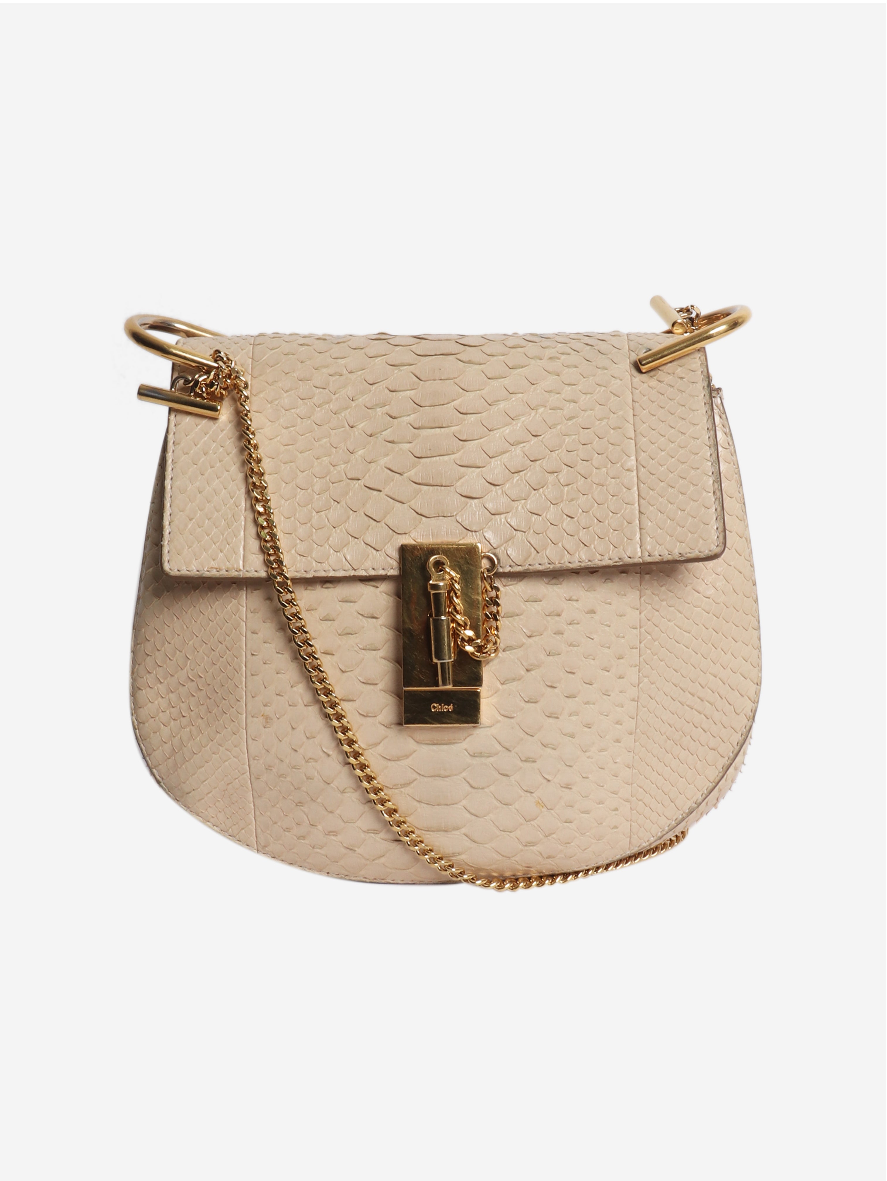 Neutral Python Drew shoulder bag