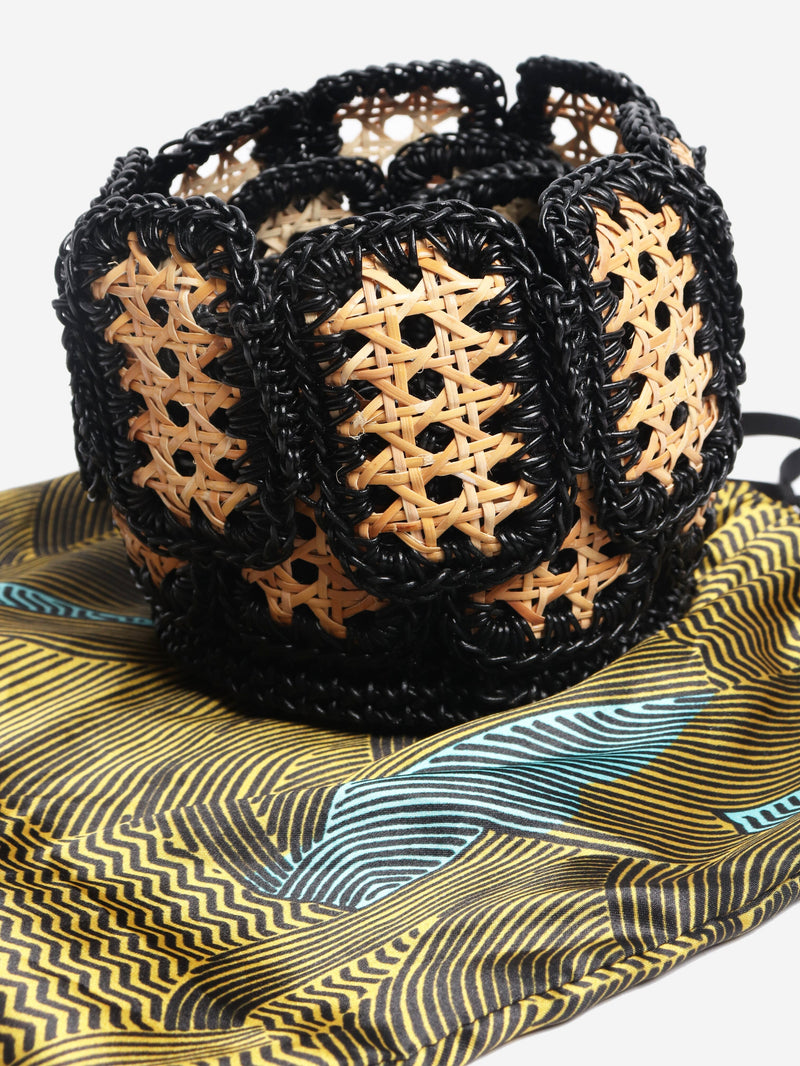 Neutral woven raffia top handle bag Top Handle Bags Mehry Mu 