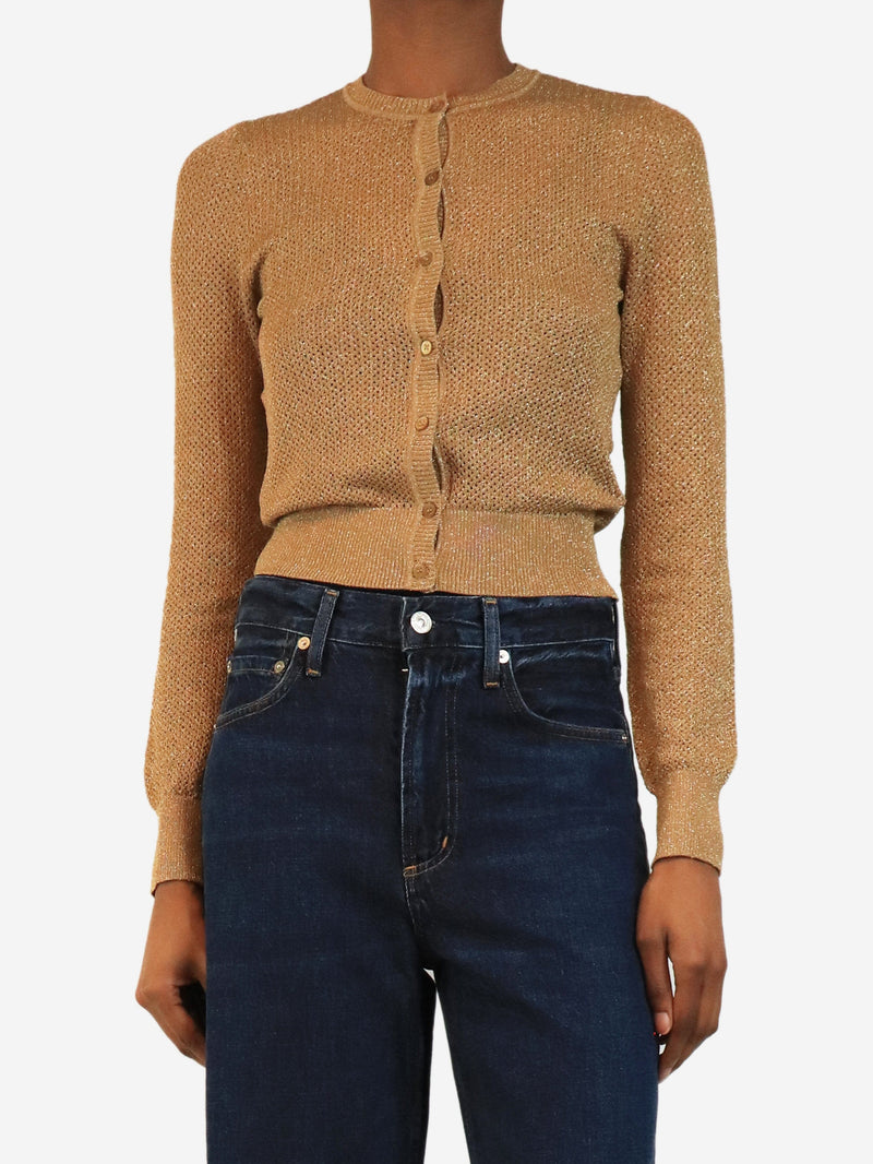 Gold lurex cardigan - size UK 6 Knitwear Missoni 
