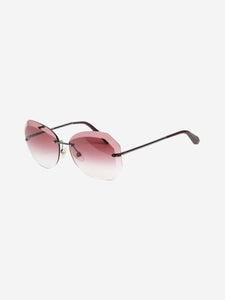 Chanel Pink frameless geometric sunglasses