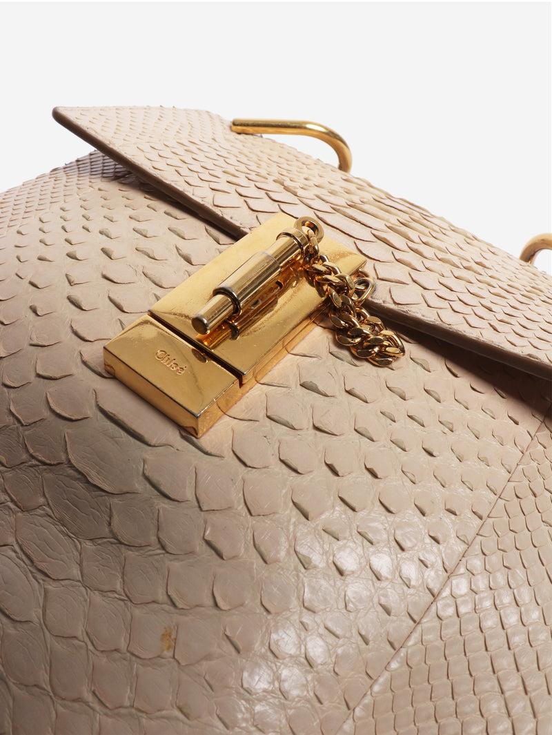 Neutral Python Drew shoulder bag