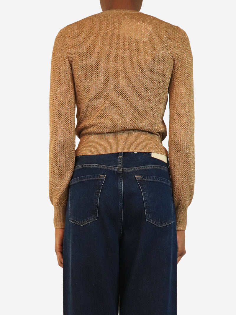 Gold lurex cardigan - size UK 6 Knitwear Missoni 