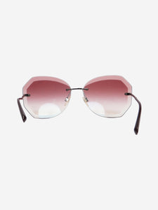 Chanel Pink frameless geometric sunglasses