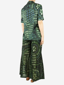 Christian Dior Black and green two-piece printed set - size UK 8