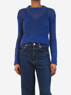 Blue knit crop jumper - size XS Knitwear La Maille Sezane 