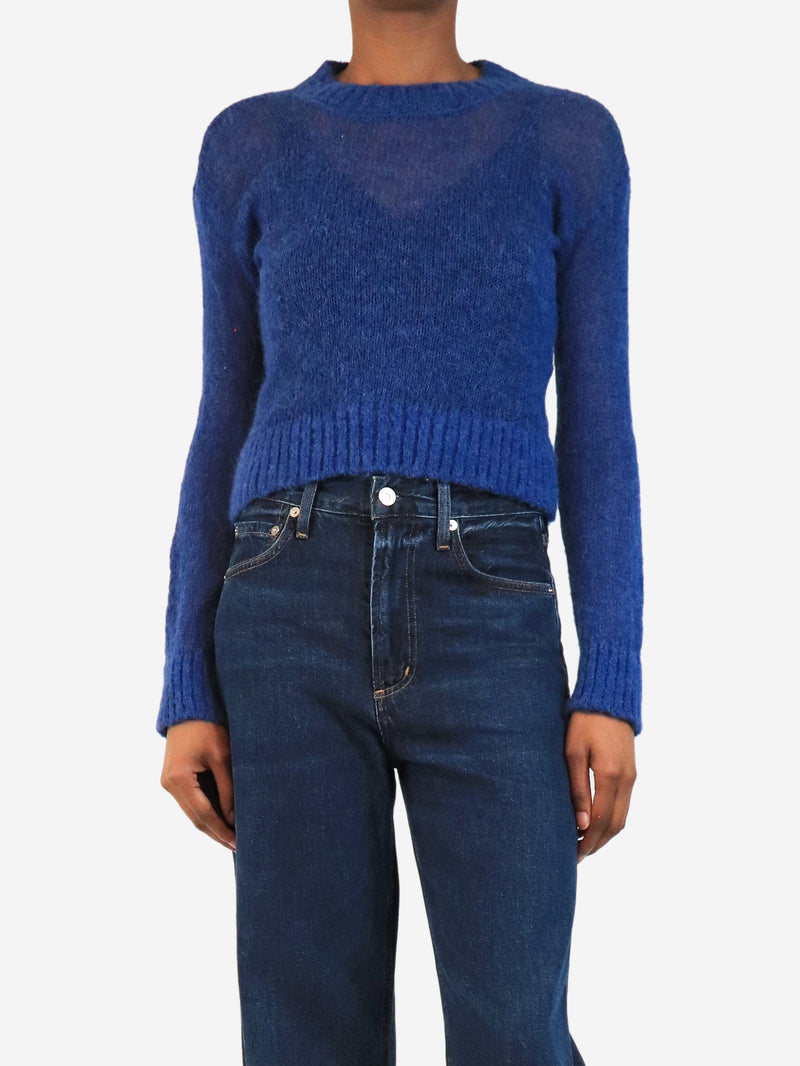 Blue knit crop jumper - size XS Knitwear La Maille Sezane 