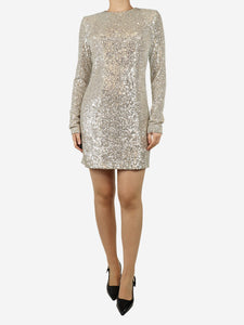 Galvan London Silver sequin mini dress - size UK 8