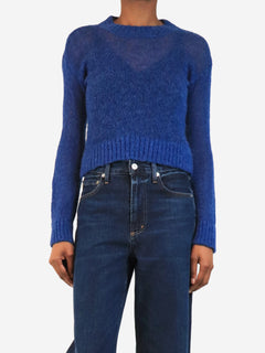 Blue knit crop jumper - size XS Knitwear La Maille Sezane 