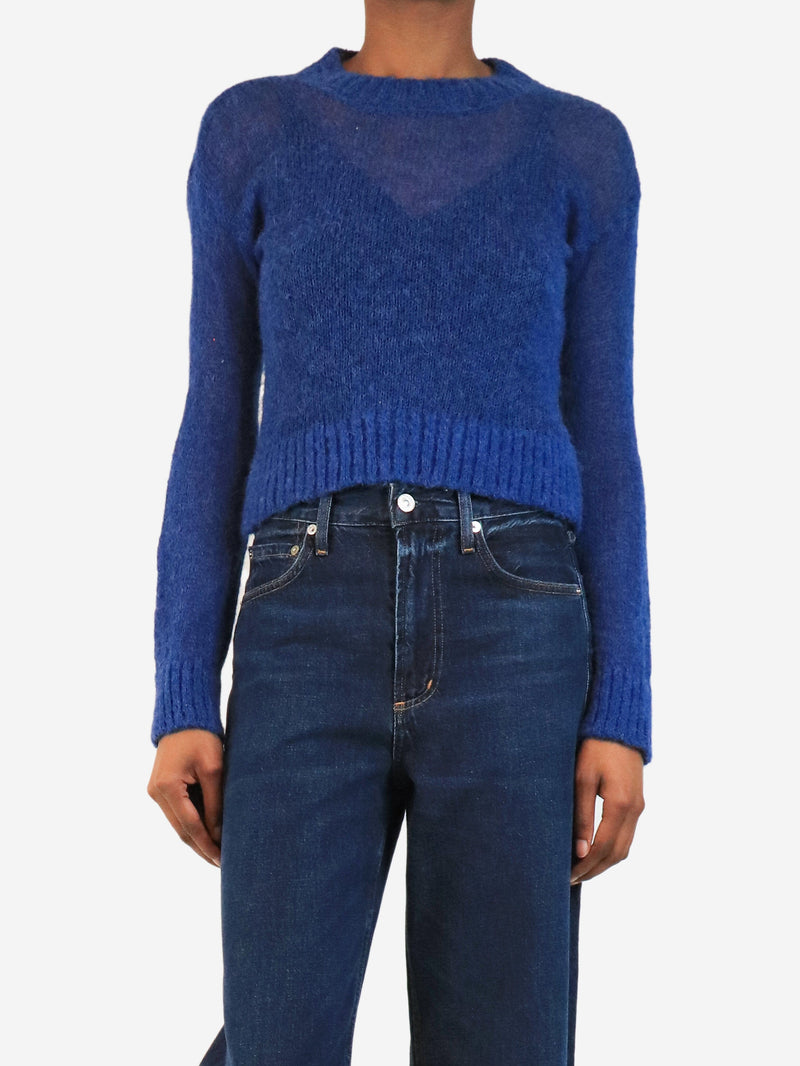 Blue knit crop jumper - size XS Knitwear La Maille Sezane 