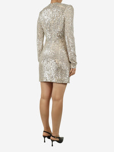 Galvan London Silver sequin mini dress - size UK 8