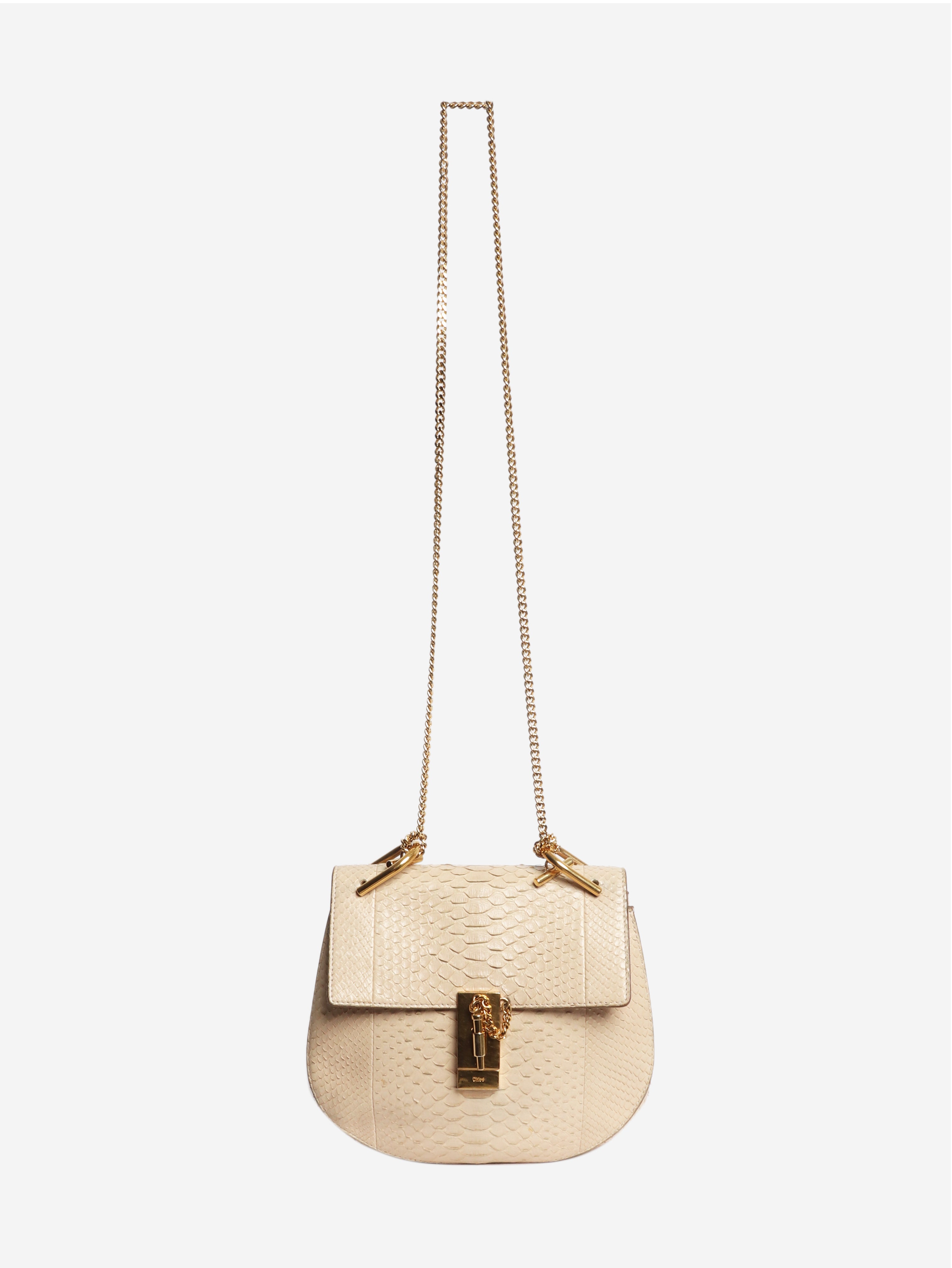 Neutral Python Drew shoulder bag
