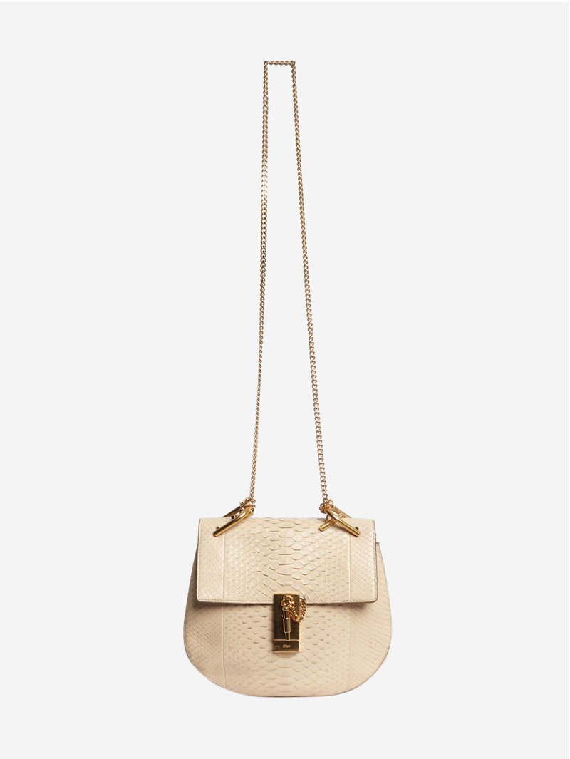 Neutral Python Drew shoulder bag