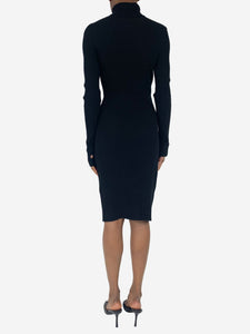 Fendi Black cashmere ribbed knit dress - size UK 6