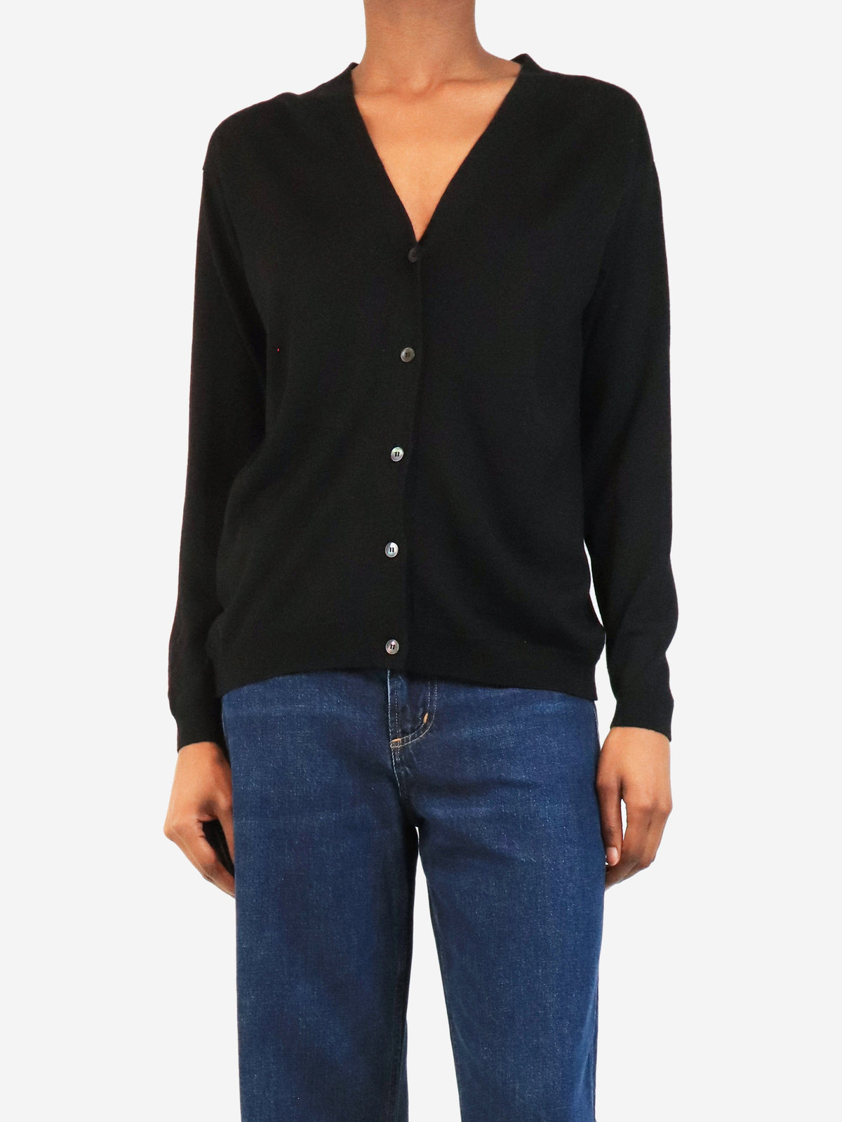 Black bow-detail wool cardigan - size UK 4 Knitwear Miu Miu 