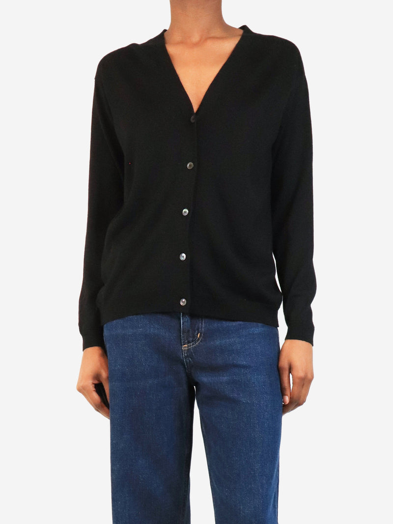 Black bow-detail wool cardigan - size UK 4 Knitwear Miu Miu 