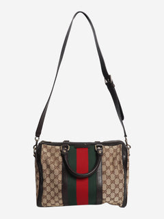 Brown GG canvas web Boston bag Shoulder bags Gucci 