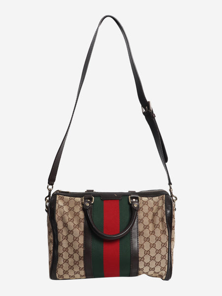 Brown GG canvas web Boston bag alternate image