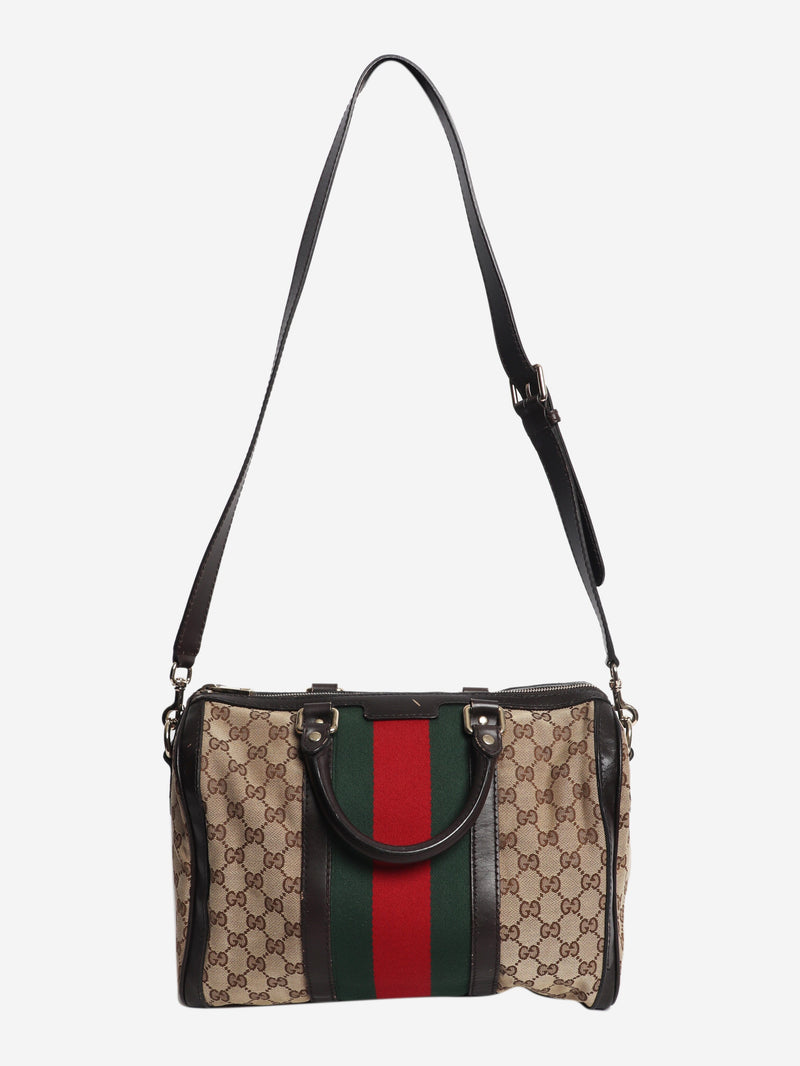 Brown GG canvas web Boston bag Shoulder bags Gucci 