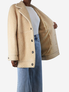 Celine Neutral camel-hair jacket - size UK 6