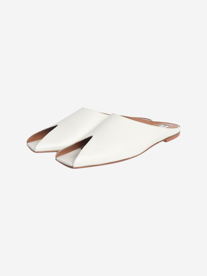 White leather peep-toe mules - size EU 39 (UK 6) Flat Sandals Alaia 
