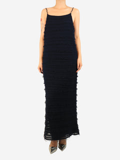 Navy netted midi dress - size L